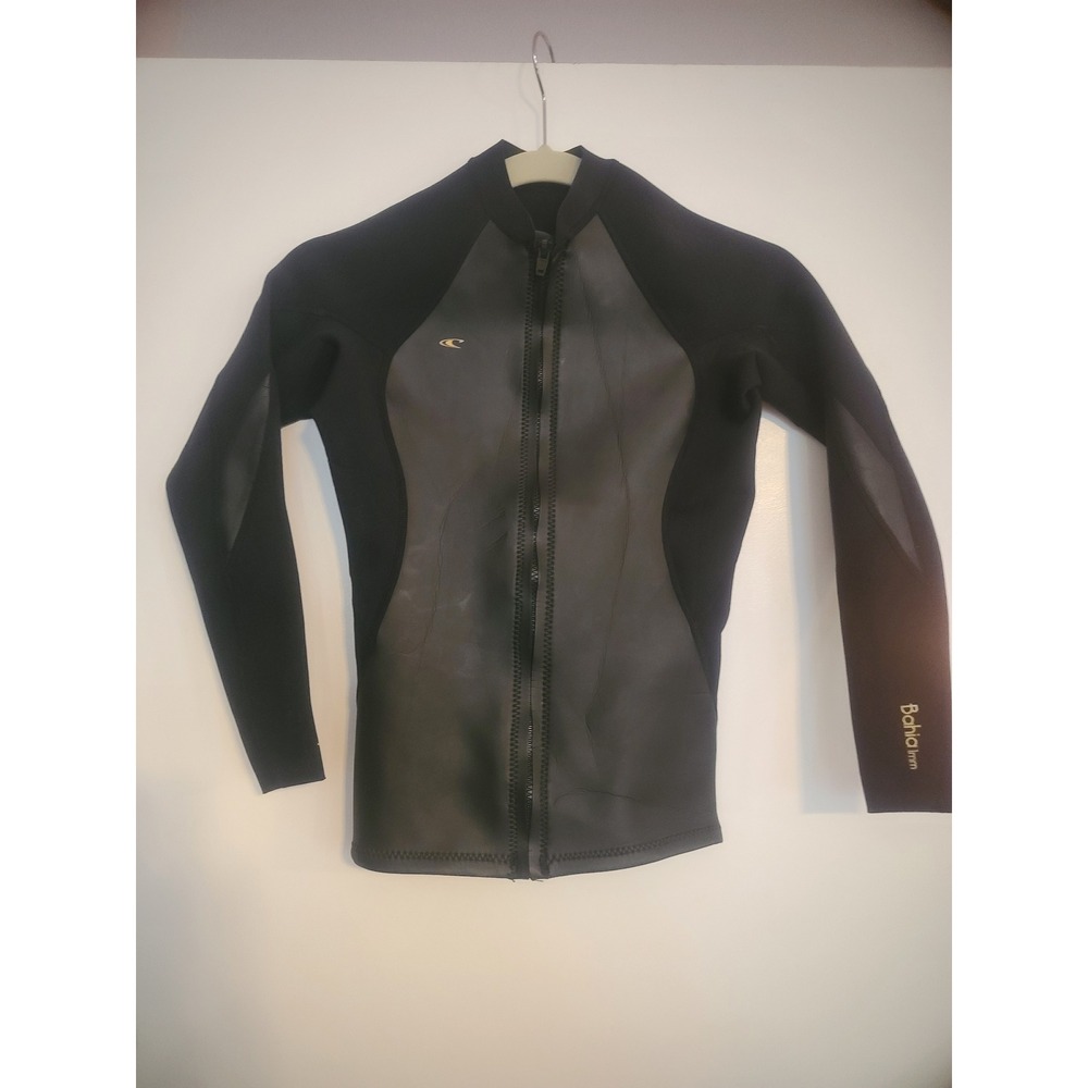 O'Neill Bahia 1mm Wetsuit Jacket Black Full Zip Long Sleeve Kids Size 6 4933